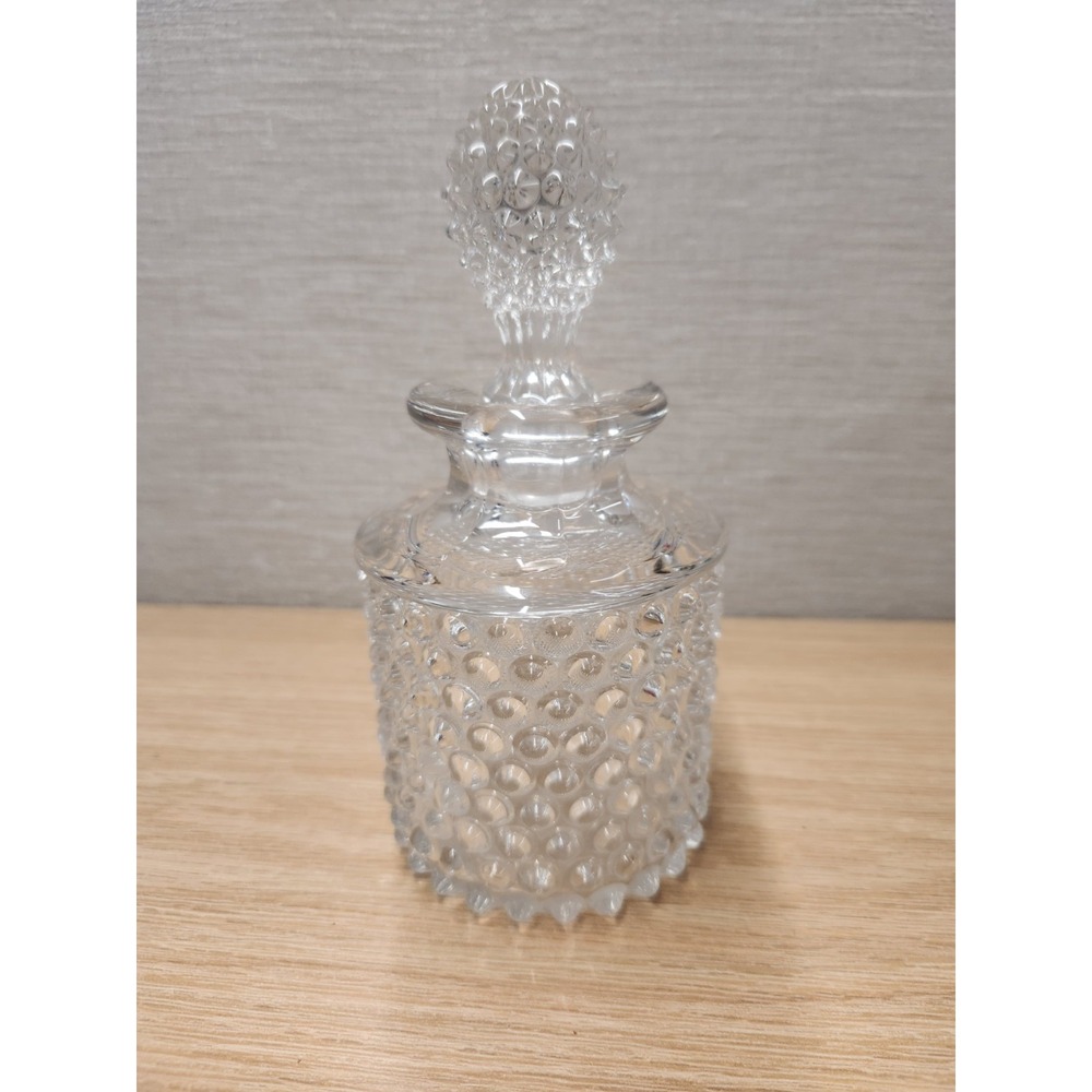 Vintage Duncan & Miller Decanter Bottle Or Cologne Hobnail Clear Glass 6.5" Tall